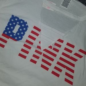 PINK by Victoria's Secret Patriotic Cutout T-Shirt